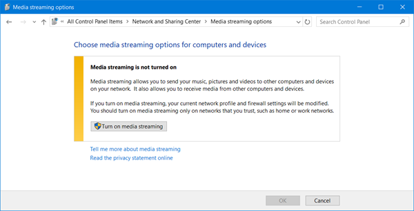 Dlna Streaming Windows 10